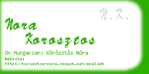 nora korosztos business card